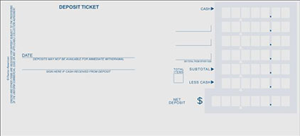Personal Deposit Ticket 1